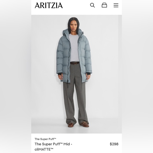 Aritzia x TNA Super Puff Mid in Evening Dove - Picture 1 of 5